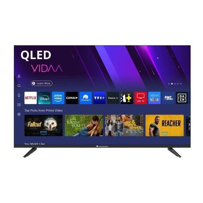 Televisor QLED - Continental Edison - CELED43SVQLD25B6 - 43'' (109 cm) - UHD 4K 3840x2160 - SMART VIDAA - 3xHDMI - 2xUSB