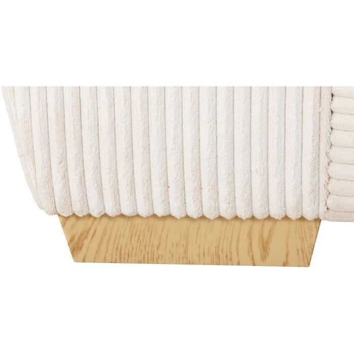 Canapé d'angle convertible réversible - 4/5 places - KELIO - Velours côtelé beige - 245 x 184 x 77/87cm