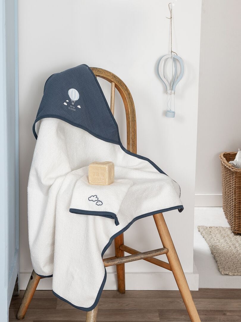 Badcape + badhandschoen - 2-delig - BLAUW
