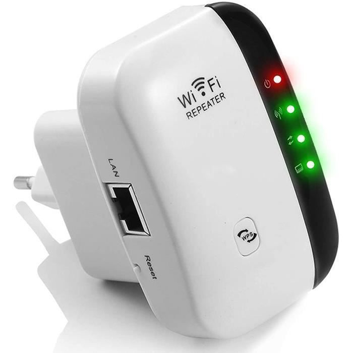 Répéteur WiFi Amplificateur WiFi 300Mbps Avoir AP/Répéteur et WPS Fonction, Installation Facile, 2.4GHz
