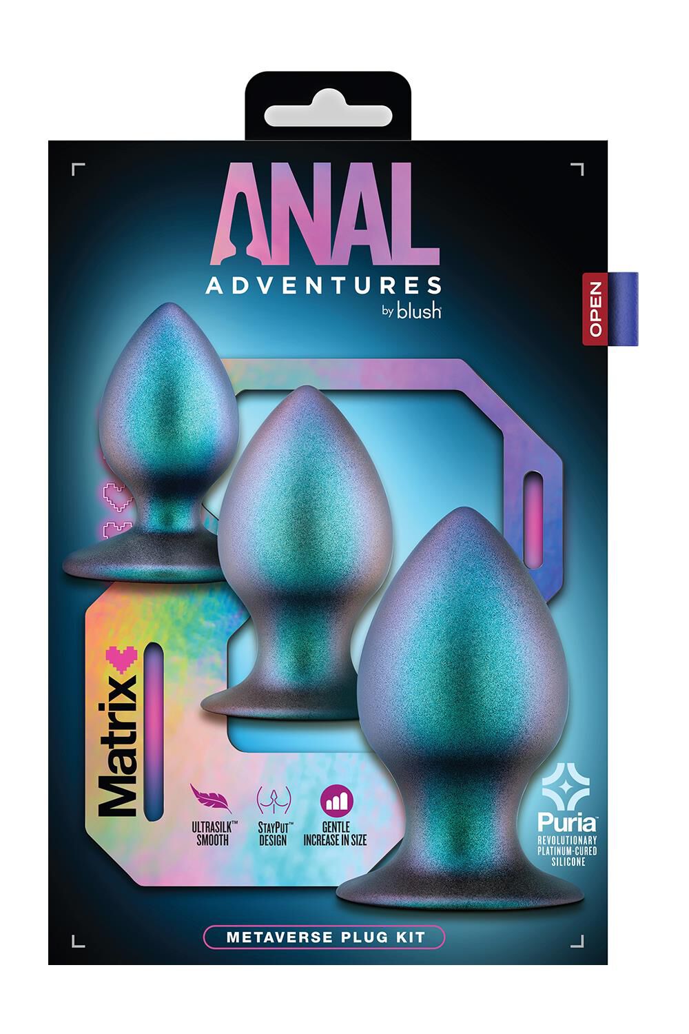 Blush Anal Adventure Matrix Metaverse Plug Kit Dark Millenia