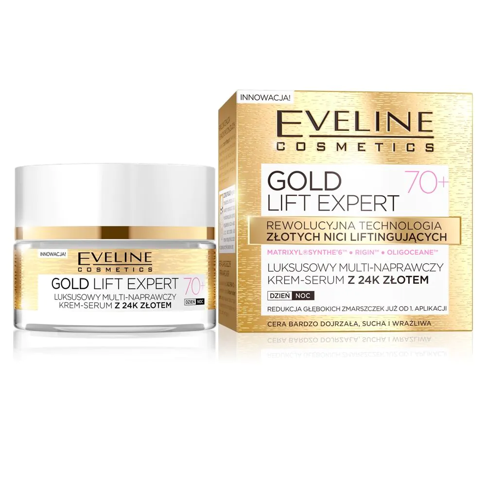 Eveline Gold Lift Expert Krem do twarzy 70+ na dzień i na noc
