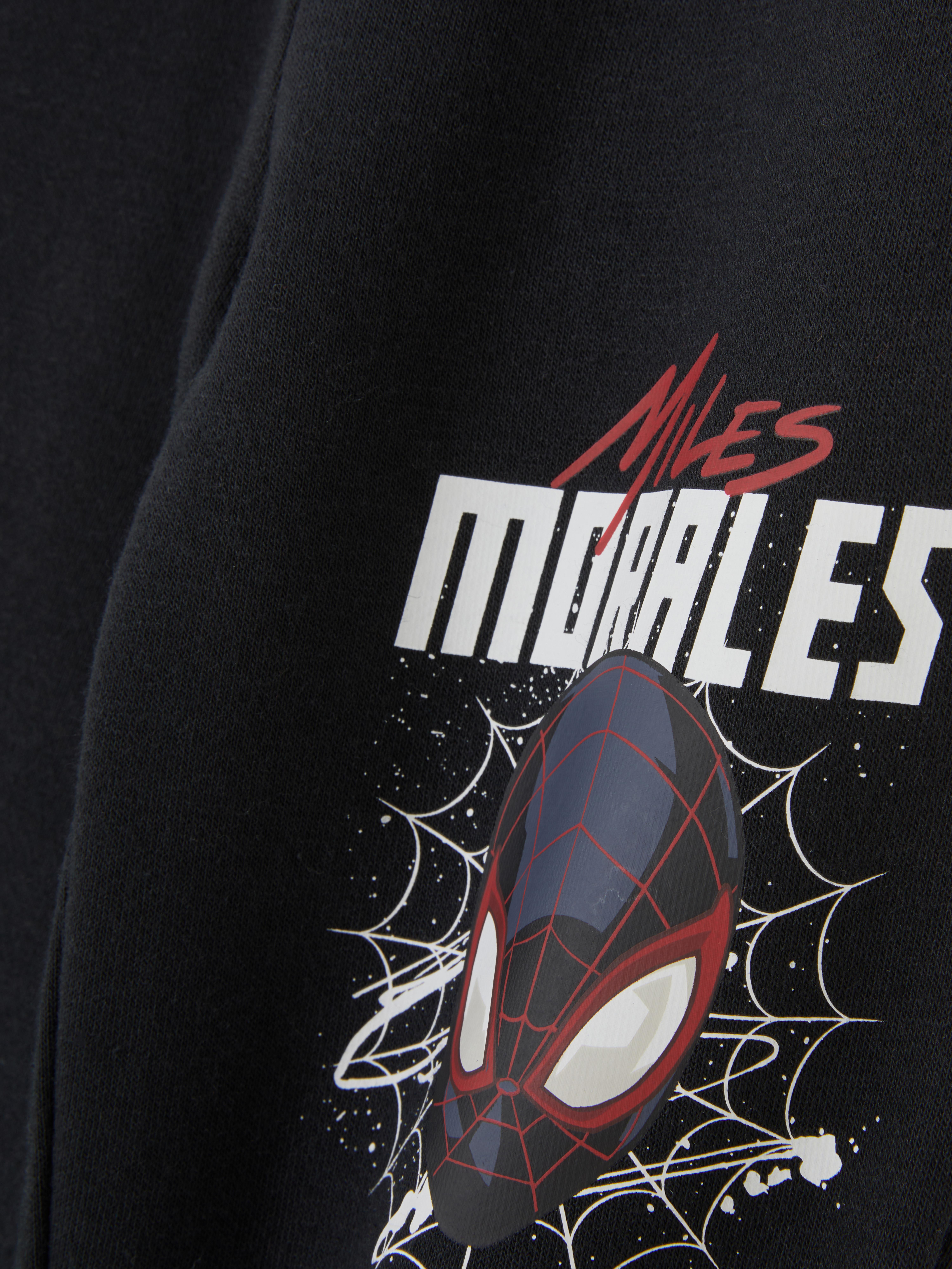 Pantaloni de jogging MARVEL Spider-Man Miles Morales cu bandă la talie cu șnur, buzunare laterale, manșete la gleznă și imprimeu Miles Morales