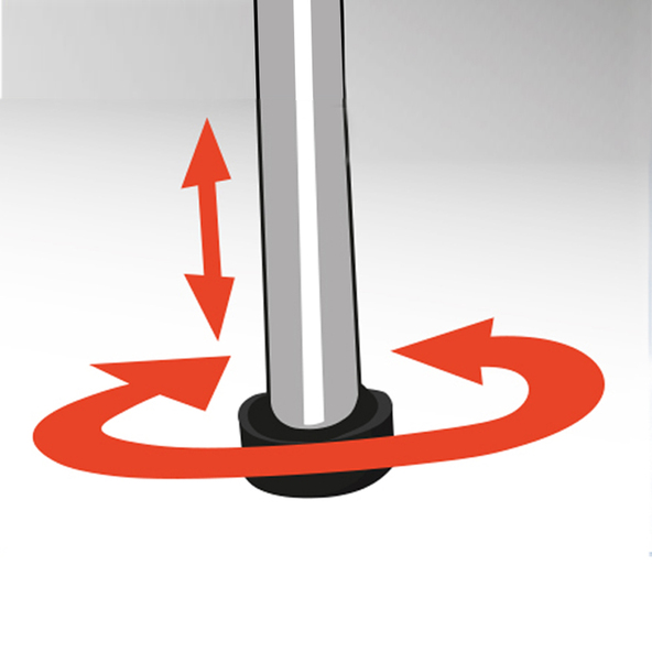 Step with height-adjustable handrail, 88 - 108 cm, chrome