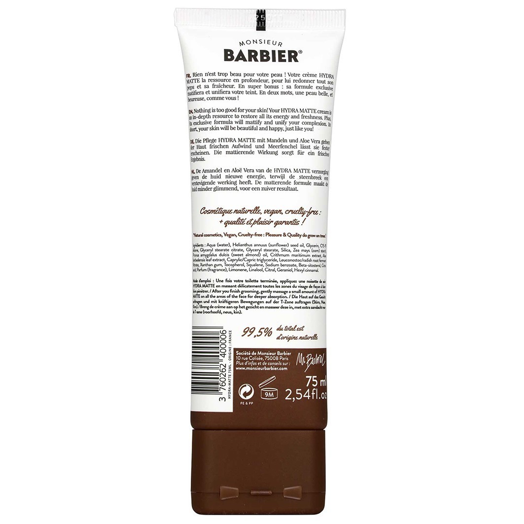 „Monsieur Barbier“ matinį atkuriamąjį drėkinamąjį veido kremą – 75 ml