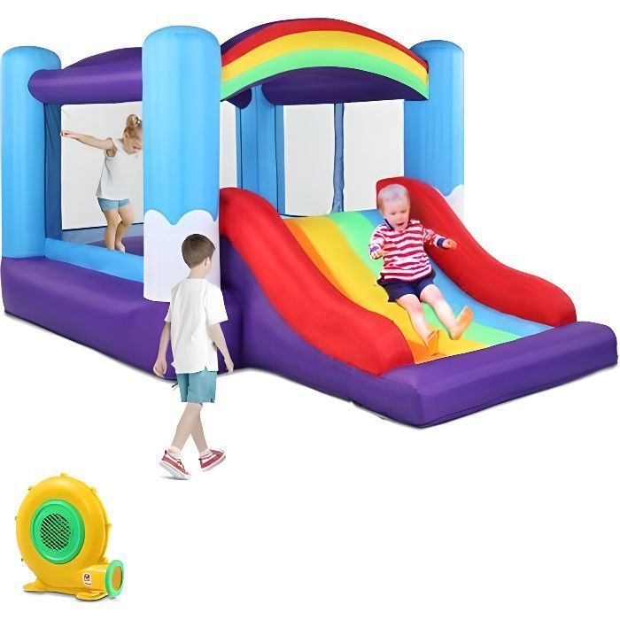 Castello gonfiabile FCH per bambini, area giochi gonfiabile con soffiatore, area per saltare, scivolo - 360x240x210 cm