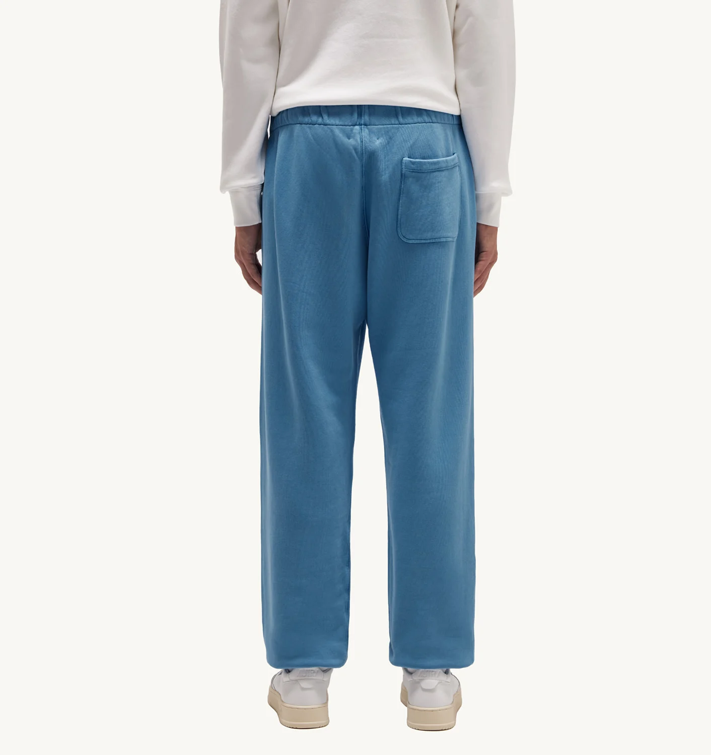 PANTALONI JOGGER ALBAȘTRI DIN JERSEY DE BUMBAC, CROIALĂ RELAXEDĂ