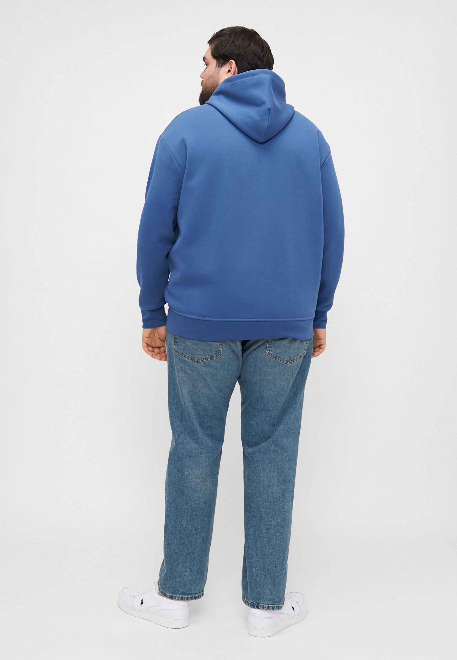 Sweat à capuche zippé double maille Polo Ralph Lauren grandes tailles - Bleu terre