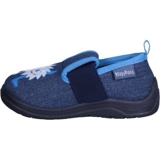 Chaussons bébé - Playshoes - Monster - Semelle souple - Antidérapante - Inserts élastiques