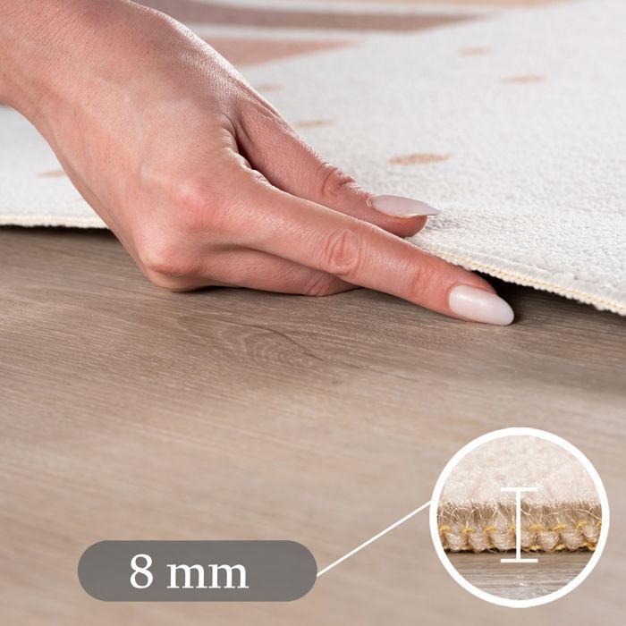 Covor pentru copii Carpetsale24 120x170 cm, model crem curcubeu, saltea de joacă cu model de inimă, pentru camera copiilor, ideal ca și covor decorativ moale