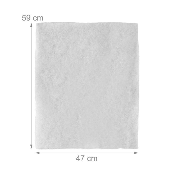 Filtro para campana extractora Relaxdays, paquete de 5 unidades, recortable, antigrasa, no tejido, 47 x 59 cm, blanco.