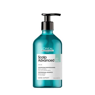 L'Oréal Professionnel Serie Expert Scalp Advanced Anti-Gras Shampoo Rauhoittava Hilsettä Vastustava Shampoo Kuiville Ja Rasvoittuville Hiuksille 500 ml
