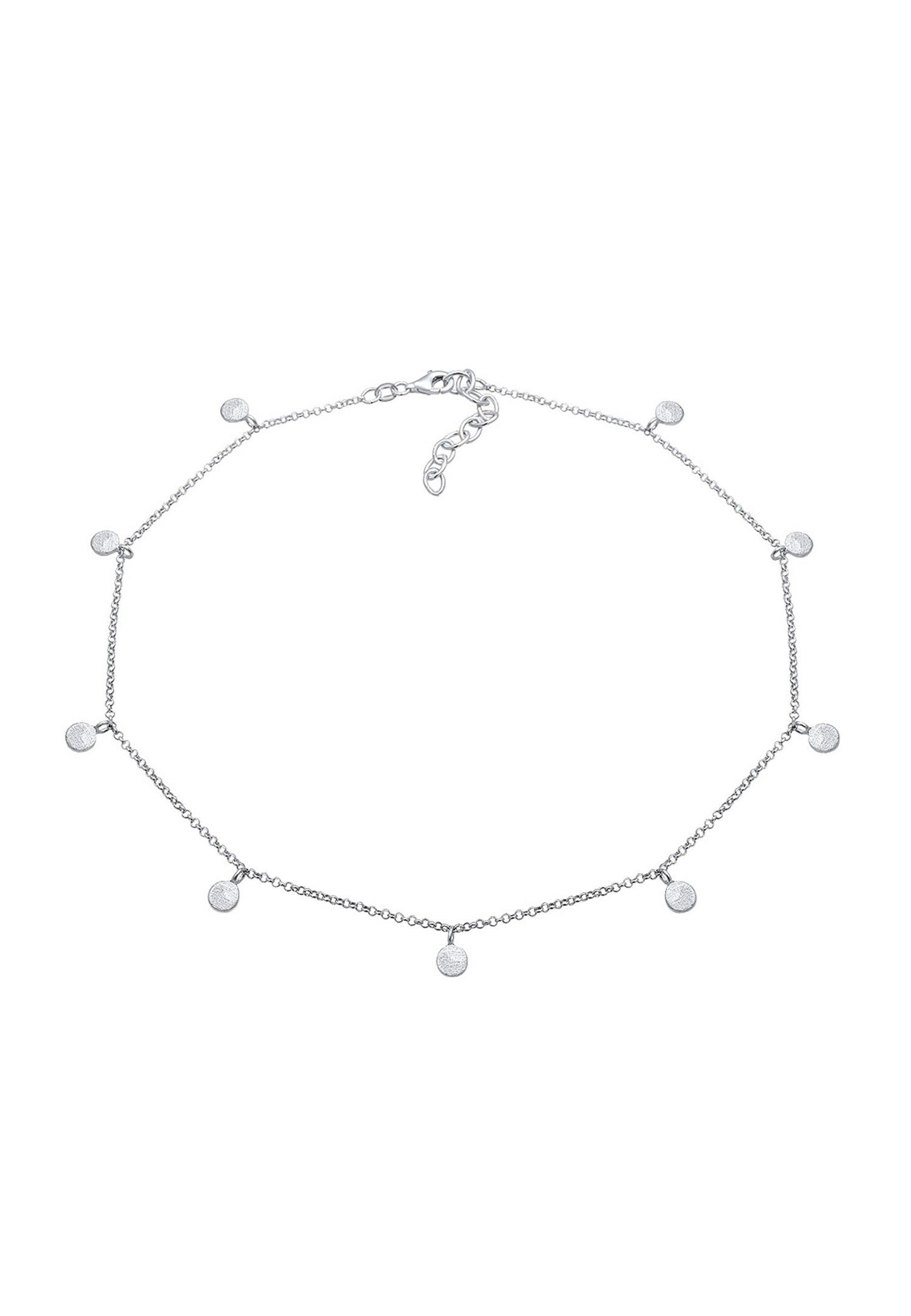 Elli Femmes Choker Géo Cercle Basique Mat Monnaie en Argent Sterling 925