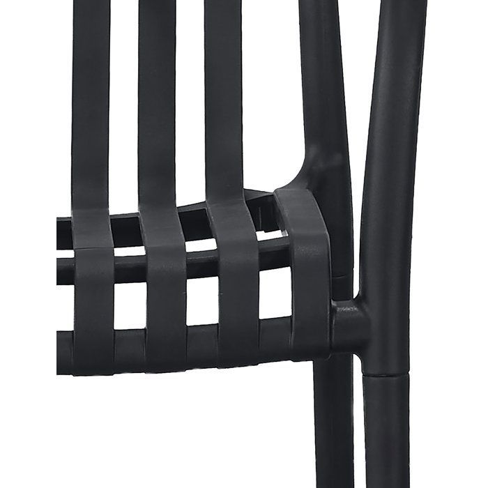 Juego de 4 sillas de jardín - SOLARIA - Apilables - Polipropileno reforzado - 55 x 58 x 81 cm - Negro