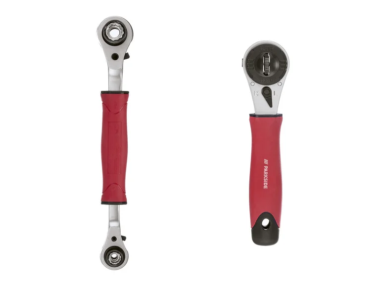 Chave de catraca multifuncional 8 em 1 PARKSIDE® com lubrificação e cabo bimaterial.