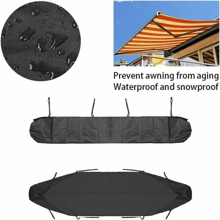 Sac de Protection pour Store Banne, 3m Housse de Protection Anti-poussière pour auvent de terrasse Gris Housse de Rangement po PZCC