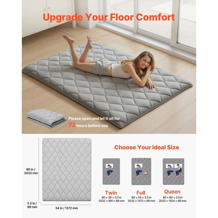 Futon Matelas - DUOKU - KZ-007 - Intero 140x200 cm - Pieghevole 9 divani - Ép. 8,9cm
