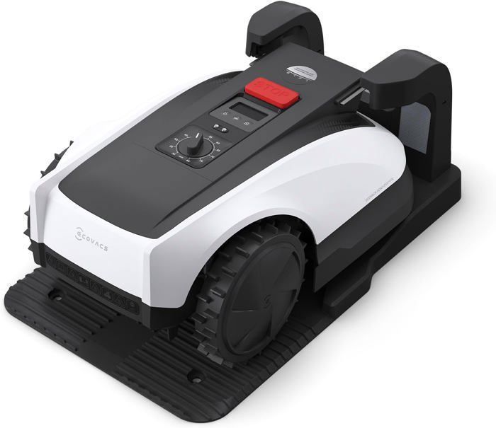 Cortador de relva robótico sem fio ECOVACS Goat O800 RTK com fio perimetral, cobertura de 800 m², RTK+Visão, mapeamento automático, passagens estreitas até 0,7 m.