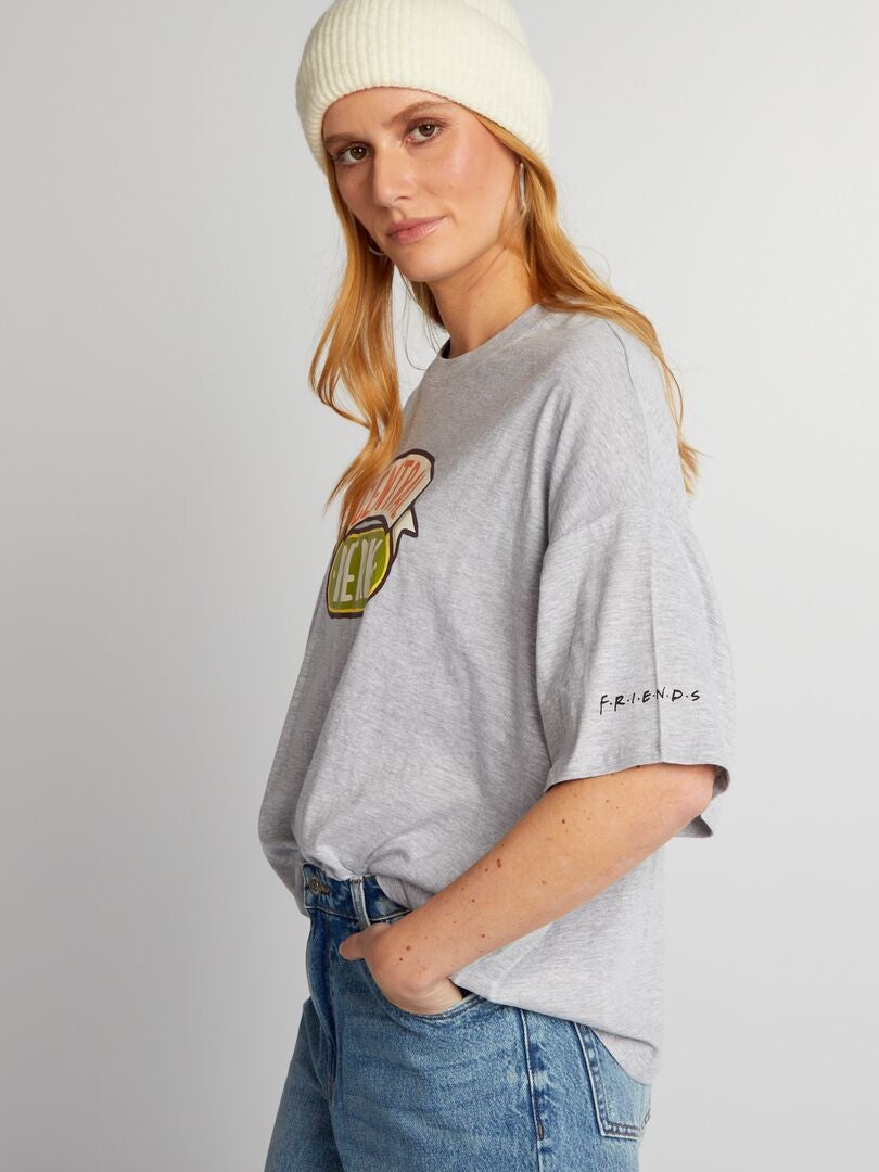 'Friends' oversized jersey t-shirt - GRIJS