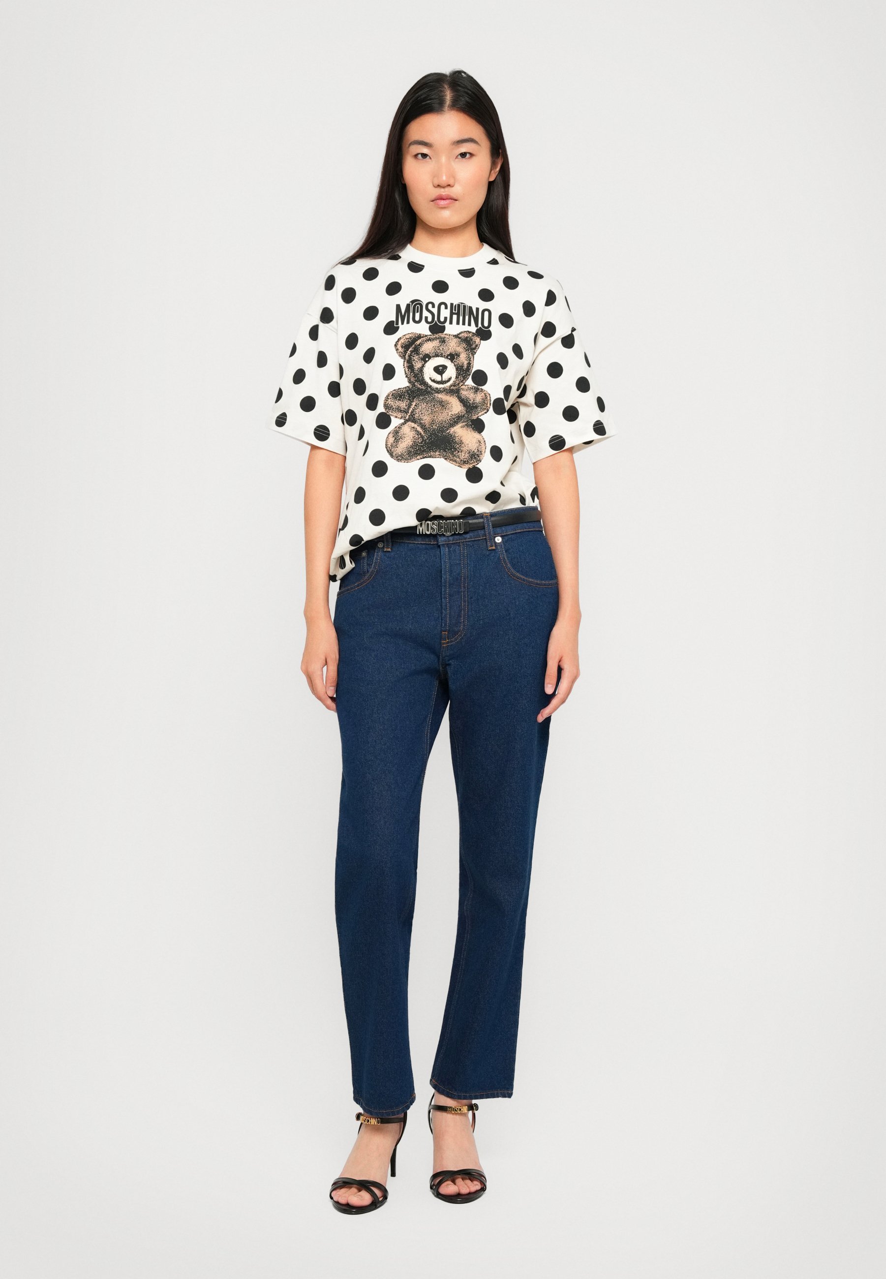 MOSCHINO TEDDY POLKA DOTS - Bedrucktes T-Shirt - weiß