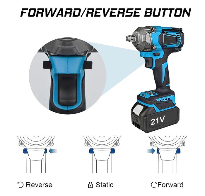 Llave de impacto inalámbrica de 1200 Nm, llave de impacto eléctrica de 1/2 pulgada, para batería Makita de 18 V.