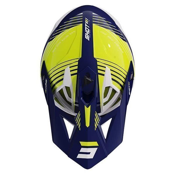 Shot Lite Fury Hjelm Marineblå Neon Gul Blank