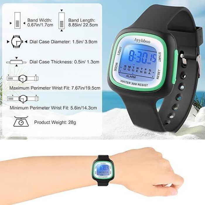 Montre Enfant,7 Lumières de Couleur Montre pour Fille Garçon,Montre Digitale Enfant pour Enfants avec Motif de Chat,3ATM Etanche