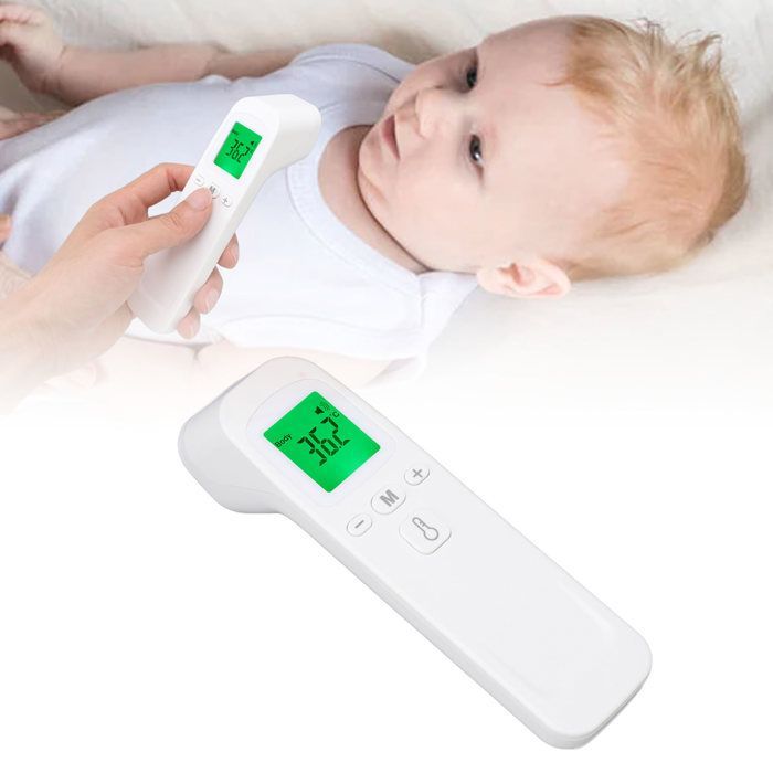 Thermomètre frontal blanc Thermomètre infrarouge numérique électrique sans contact pour hôpital, blanc