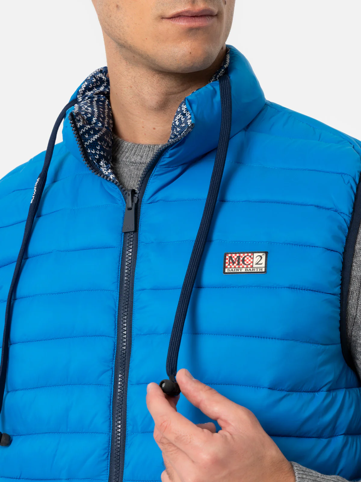 Gewatteerd vest voor heren van Aspen in blauw.