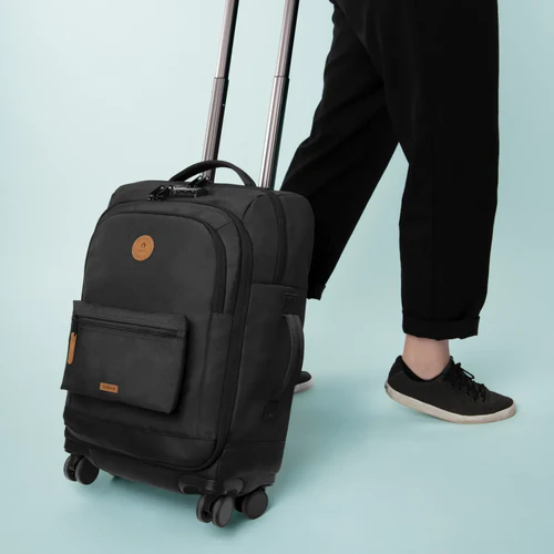 Cabaia Kleiner schwarzer Berlin 4-Rollen-Softkoffer