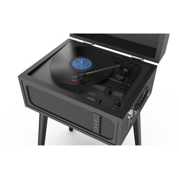 Toca-discos RYGHT ALTO com suporte - Preto - Alto-falante Bluetooth integrado
