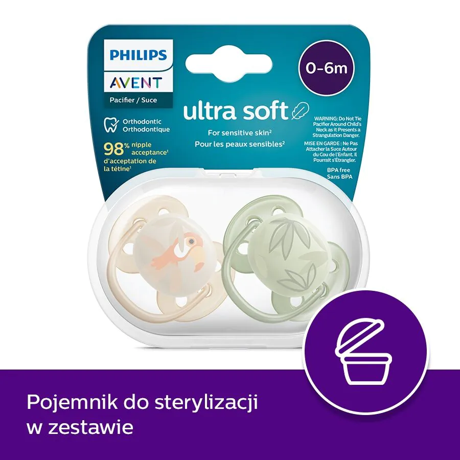 Avent Smoczek Ultra Soft 0-6, neutral