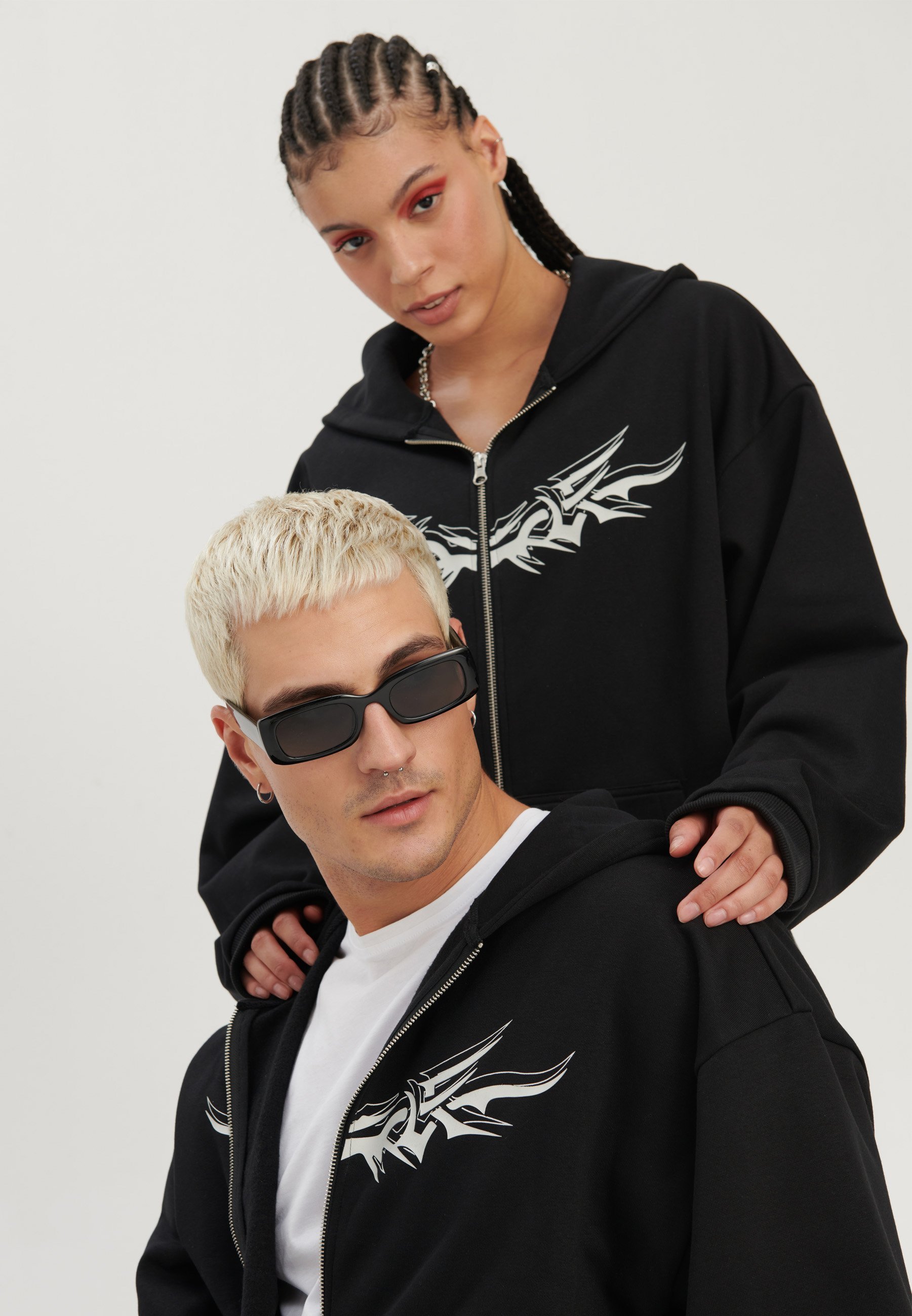 YOURTURN UNISEXE - Sweat-shirt zippé - noir
