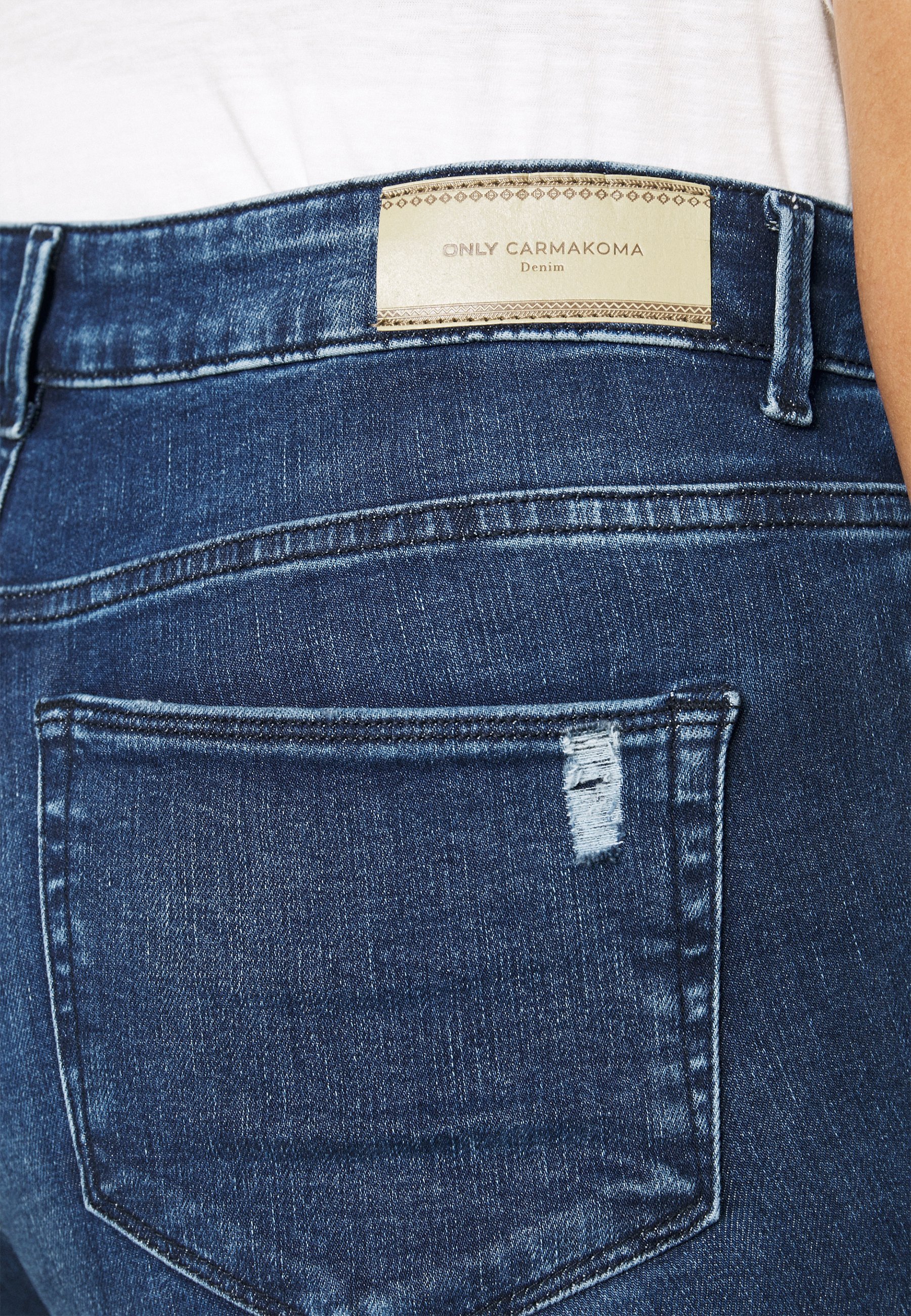 ONLY Carmakoma CARWILLY LIFE - Skinny Fit jeans - donkerblauwe denim