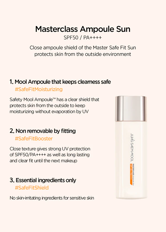 JUNG SAEM MOOL Masterclass Ampoule Sun SPF 50+ sérum hidratante com efeito iluminador