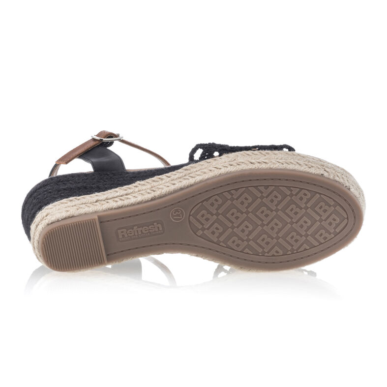 Zwarte espadrilles voor dames met touwzolen