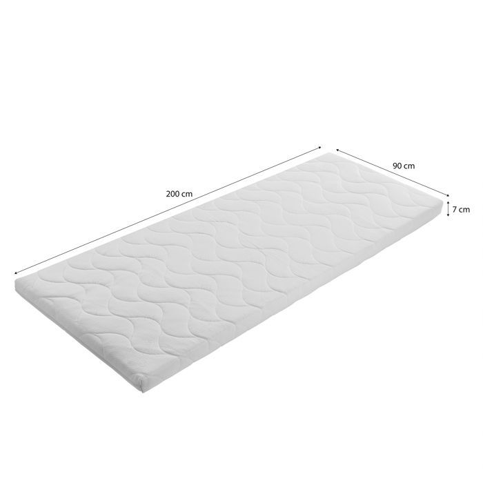 Matelas simple - SUNNY - Sunny S050.030.00 - 90x200x7 cm - Mousse SG30 - Déhoussable 3 côtés