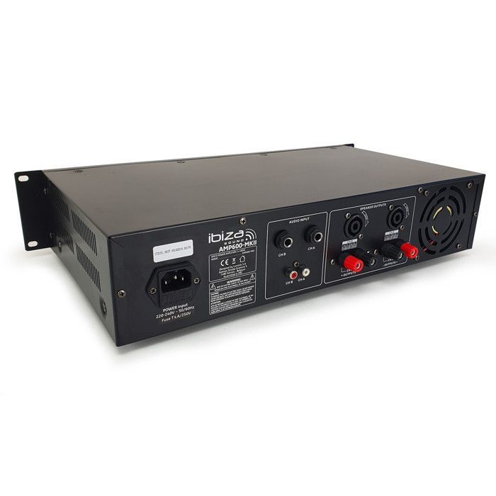 PA Amplifier - Refurbished/Used - 2 x 480W - Black - Ibiza Sound AMP600-MKII