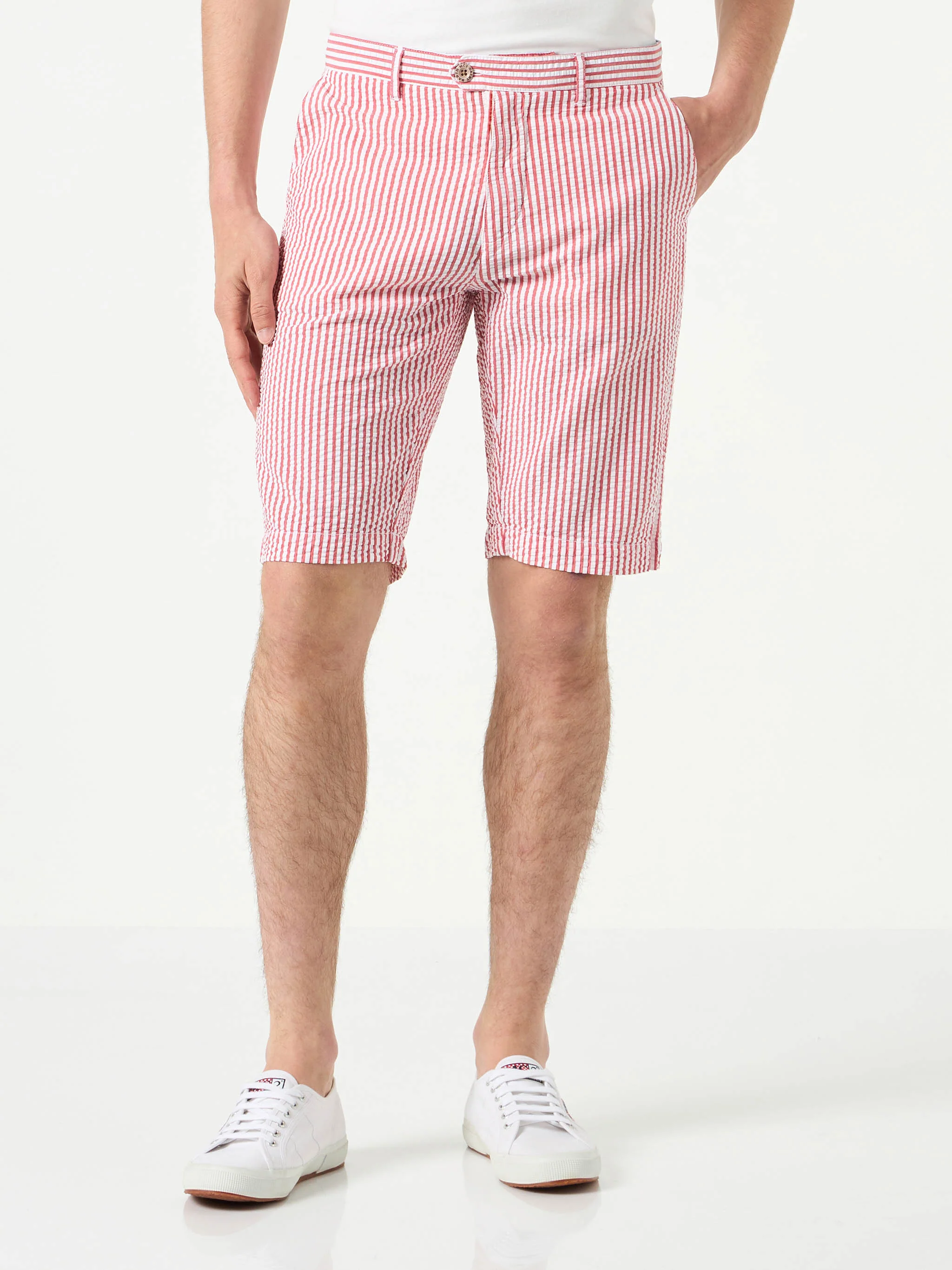 Bermuda-shorts met rode strepen