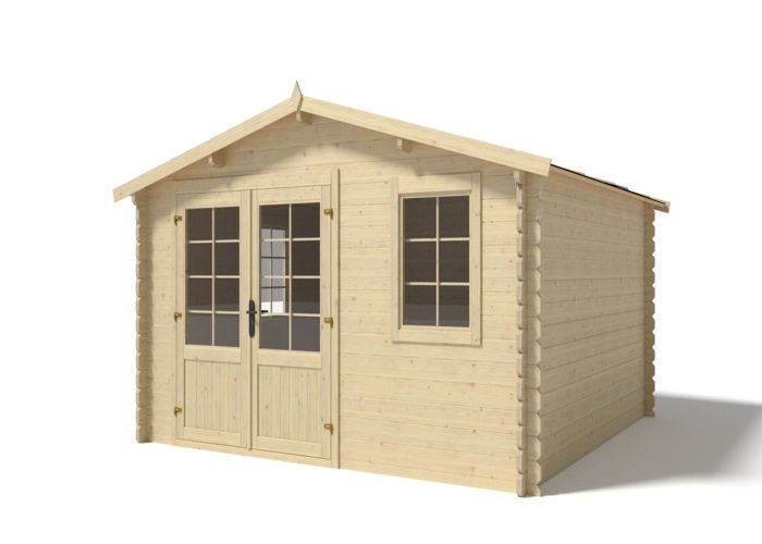 Casetta da giardino in legno - 16 m² - 4x4 m - spessore 40 mm - Colore: naturale - DOM371