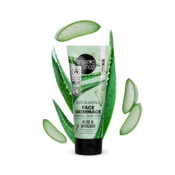 Exfoliante facial Organic Shop para todo tipo de piel, 75 ml.