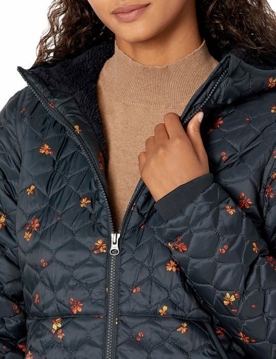 Chaqueta de plumas Essentials - AE-W-FW20-OTW-172-NVYPF-Large - Chaqueta de plumas ligera e impermeable para mujer de Amazon con forro de sherpa