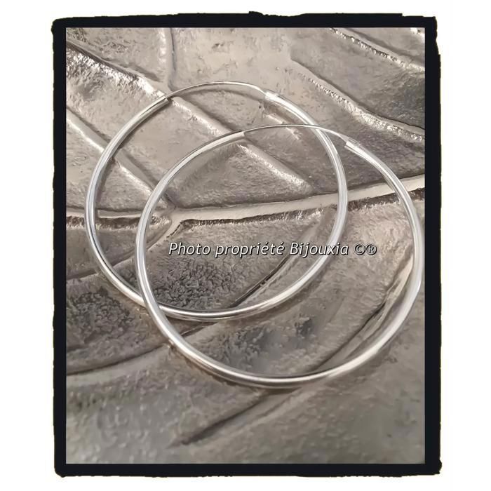 Orecchini a cerchio in argento sterling 925 - Gioielli Bijouxia - 5 cm - Donna - Adulti