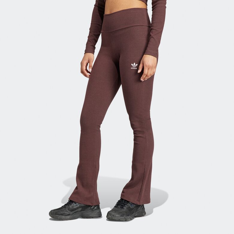 Leggings met ribbels en uitlopende pijpen