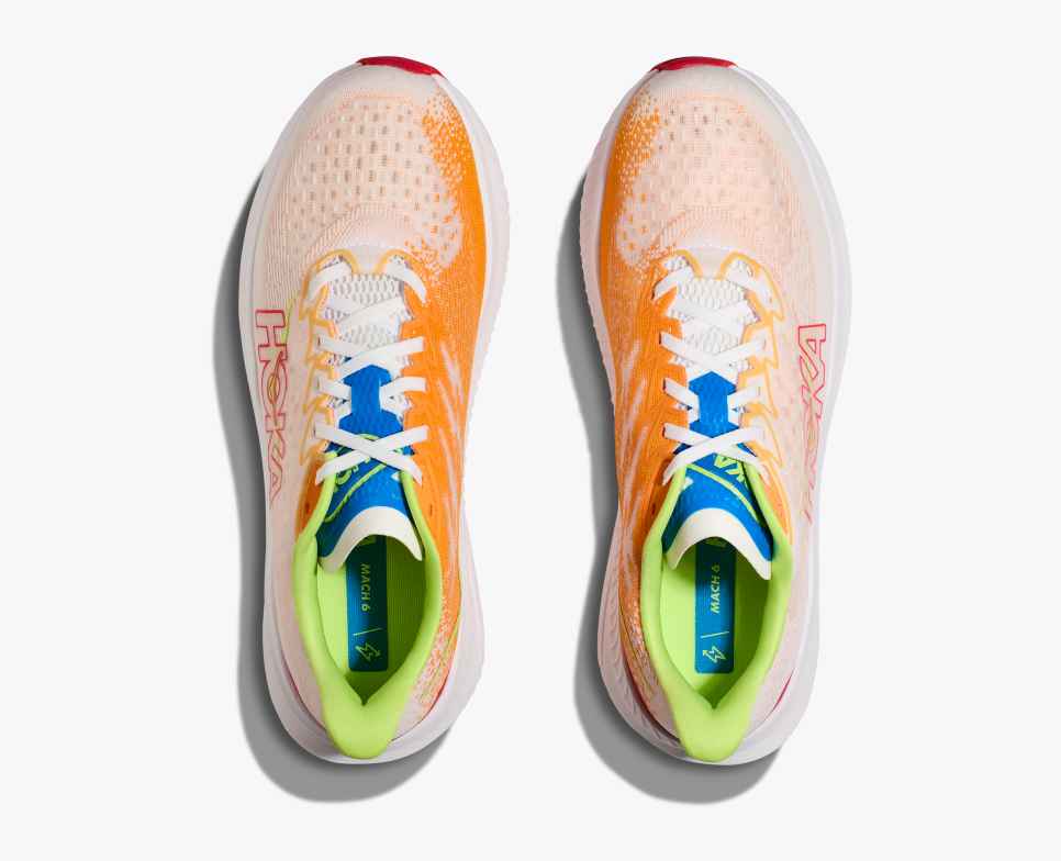 HOKA Mach 6 Weiß / Sonneneruption