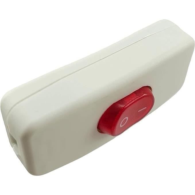 Interruptor intermedio - Blanco - 250V/2A - Interruptor basculante iluminado - Ahorro de energía - Ideal para LED