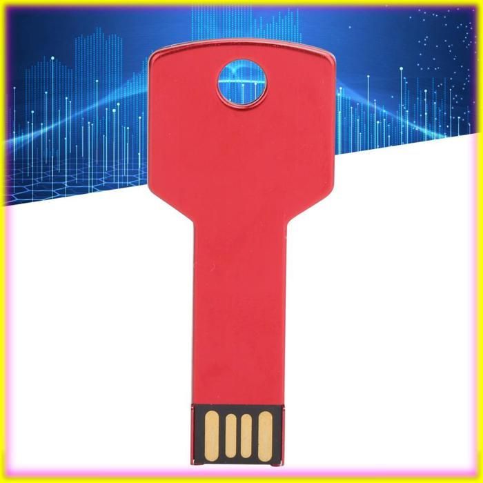 keenso Disque flash USB Disque U de mémoire de forme de clé d'alliage d'aluminium de clé USB rouge pour son videoprojecteur 16 GB