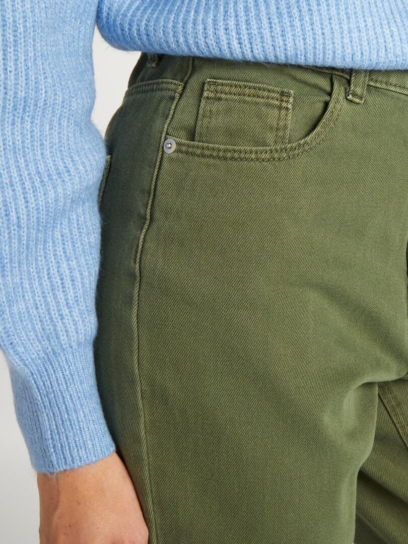 Pantalones acampanados - 5 bolsillos - VERDE