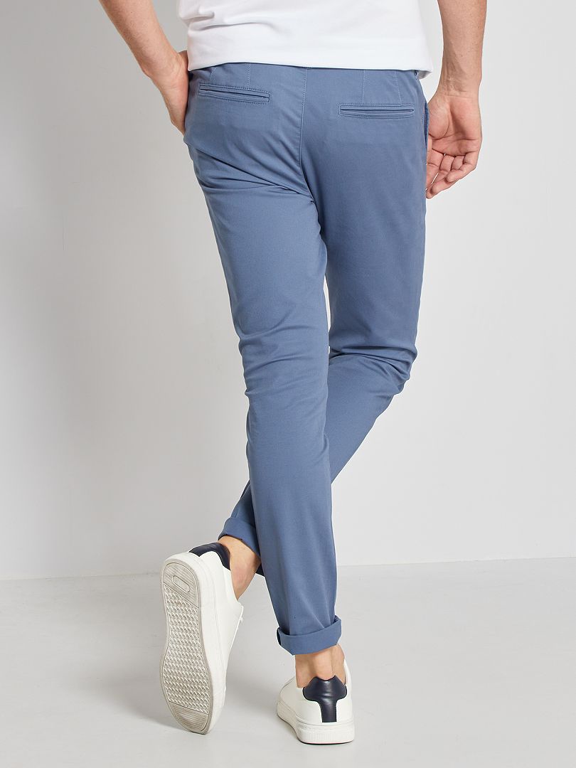 Spodnie chino Skinny Stretch - L32 - NIEBIESKIE