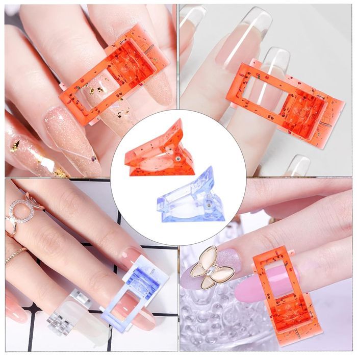 Kit de manicura y pedicura ATELIX - Clips para uñas de 3,6 x 3,5 x 2,8 cm (10 unidades) Para colocar extensiones de uñas Herramienta para decoración de uñas
